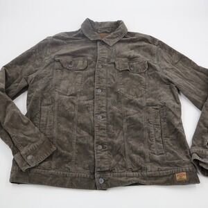 Jeremiah American Legacy Mens Corduroy Trucker Jacket Olive Green Size Large
